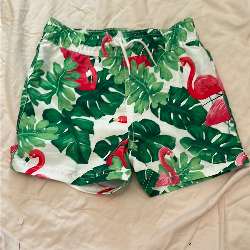 Janie and Jack Green and Pink Swim Trunks